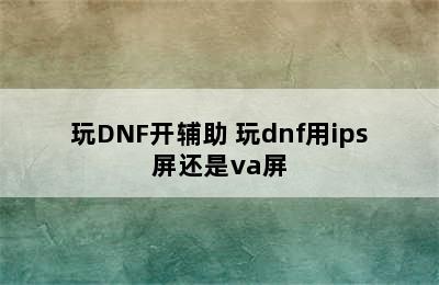 玩DNF开辅助 玩dnf用ips屏还是va屏